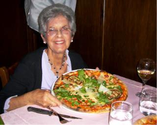 Eda Conte in Milan, Italy with perfect pizza.