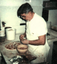 Lew Cenotti makes his fianl pizza at Lew's 

Apizza.
