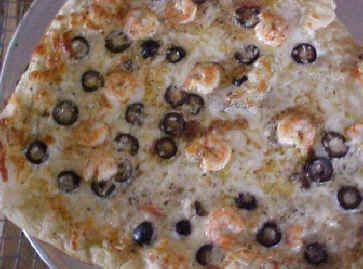 Shrimp Scampi and Olive Pizza!